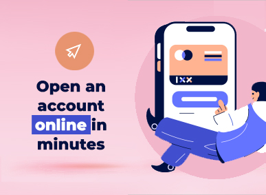 person sitting down using an oversized phone to become a member